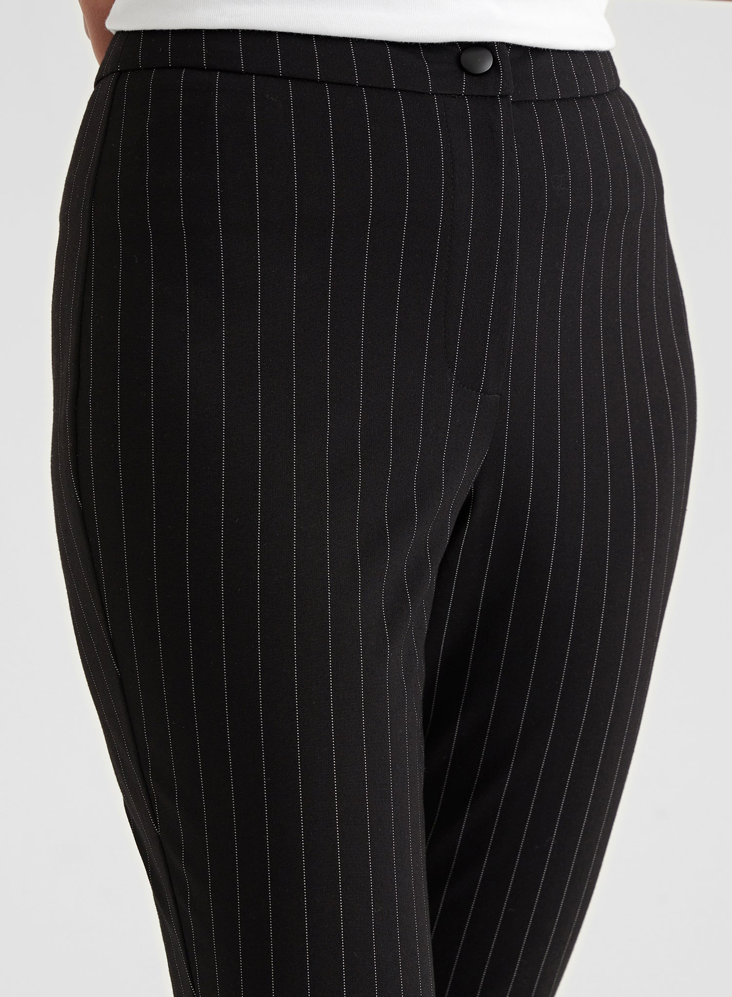 Black Pinstripe Slim Leg Trouser